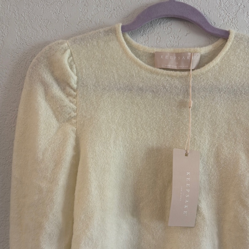 Keepsake Puff Sleeve Cream Sweater